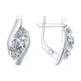 Серьги с английским замком из серебра 89020036