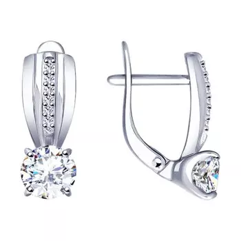 Серьги с английским замком из серебра 89020101