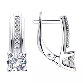 Серьги с английским замком из серебра 89020116