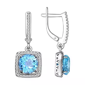 Серьги с английским замком из серебра 92021069