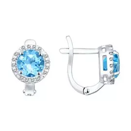 Серьги с английским замком из серебра 92021162