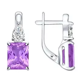 Серьги с английским замком из серебра 92021413