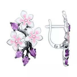 Серьги с английским замком из серебра 92021420