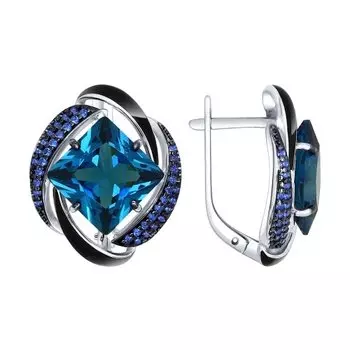 Серьги с английским замком из серебра 92021453