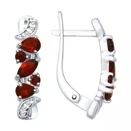 Серьги с английским замком из серебра 92021782