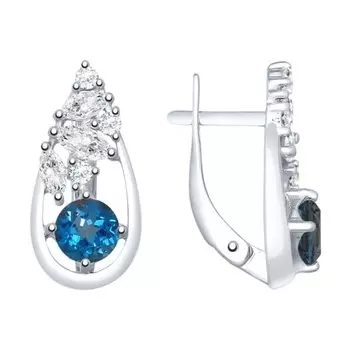 Серьги с английским замком из серебра 92021843