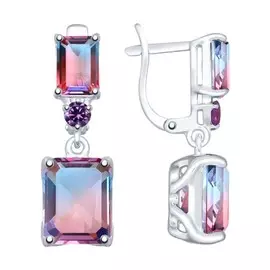 Серьги с английским замком из серебра 92021949