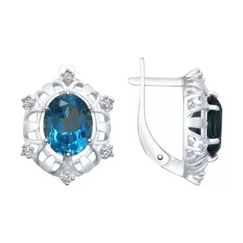 Серьги с английским замком из серебра 92022022