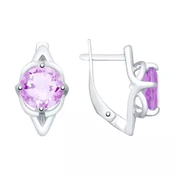 Серьги с английским замком из серебра 92022029