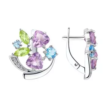 Серьги с английским замком из серебра 92022099