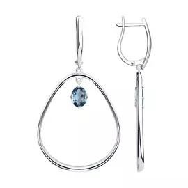 Серьги с английским замком из серебра 92022164