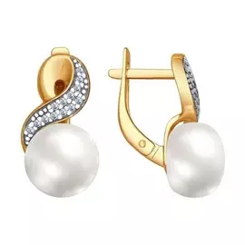 Серьги с английским замком из серебра 93020789