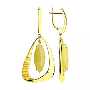 Серьги с английским замком из серебра 93-321-00338-1