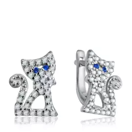 Серьги с английским замком из серебра 94021369