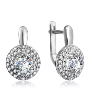 Серьги с английским замком из серебра 94021434