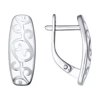 Серьги с английским замком из серебра 94021524