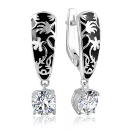 Серьги с английским замком из серебра 94021533