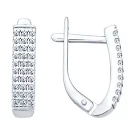 Серьги с английским замком из серебра 94021813