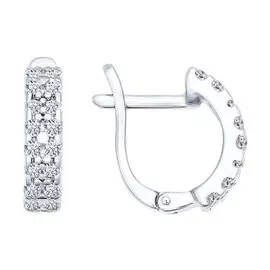 Серьги с английским замком из серебра 94021916