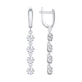 Серьги с английским замком из серебра 94022011