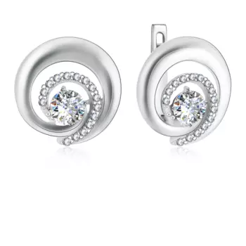 Серьги с английским замком из серебра 94022028