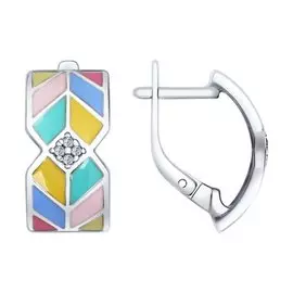 Серьги с английским замком из серебра 94022285