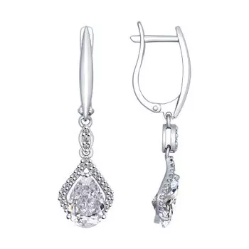 Серьги с английским замком из серебра 94022388