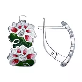 Серьги с английским замком из серебра 94022509