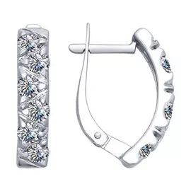 Серьги с английским замком из серебра 94022567