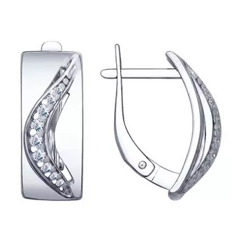 Серьги с английским замком из серебра 94022653