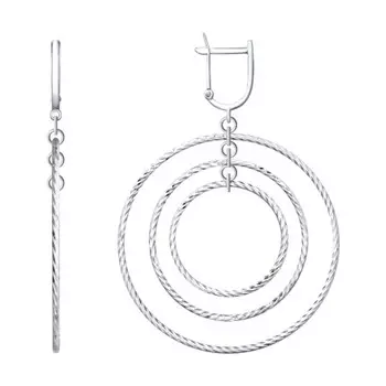 Серьги с английским замком из серебра 94022771