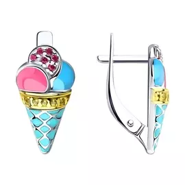 Серьги с английским замком из серебра 94022777