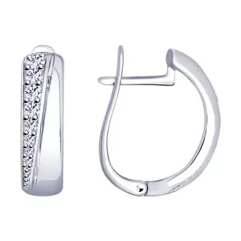 Серьги с английским замком из серебра 94022820