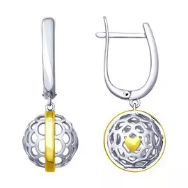 Серьги с английским замком из серебра 94022916