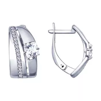 Серьги с английским замком из серебра 94022917