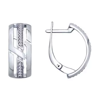 Серьги с английским замком из серебра 94022949