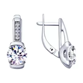 Серьги с английским замком из серебра 94022951