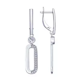 Серьги с английским замком из серебра 94022953