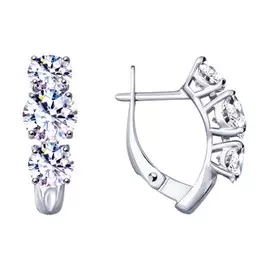 Серьги с английским замком из серебра 94022963