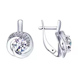 Серьги с английским замком из серебра 94023024