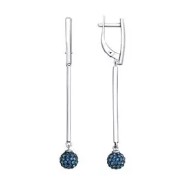 Серьги с английским замком из серебра 94023057