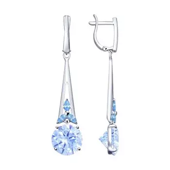 Серьги с английским замком из серебра 94023177