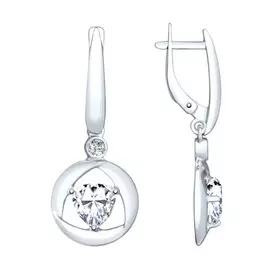 Серьги с английским замком из серебра 94023240