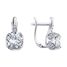 Серьги с английским замком из серебра 94023250