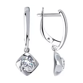 Серьги с английским замком из серебра 94023283