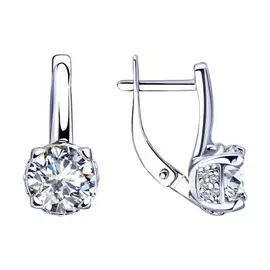 Серьги с английским замком из серебра 94023356