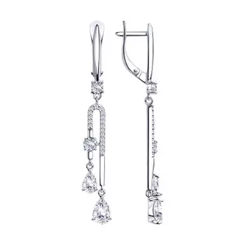 Серьги с английским замком из серебра 94023386