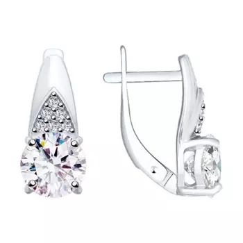 Серьги с английским замком из серебра 94023416