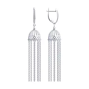 Серьги с английским замком из серебра 94023431