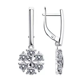 Серьги с английским замком из серебра 94023488